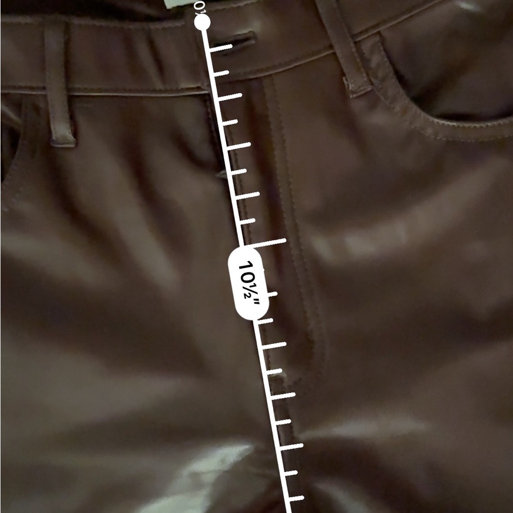 Abercrombie & fitch the 90s straight ultra high rise leather brown pants - Picture 4 of 4